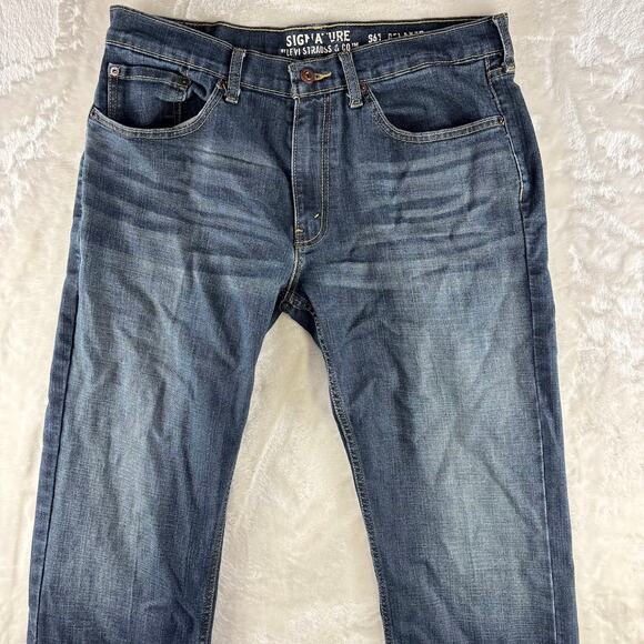 Levi Strauss Signature Jeans Men's 34x34 Relaxed Dark Wash - Picture 2 of 12